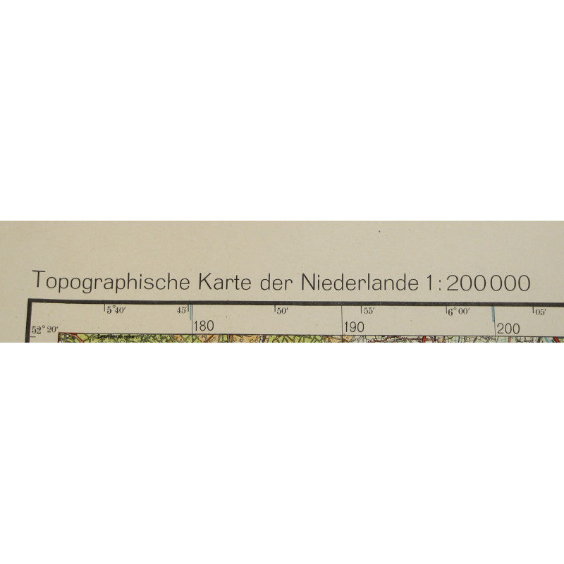 Carte allemande, Arnheim (Arnhem & Nijmegen), Pays-Bas, 1942