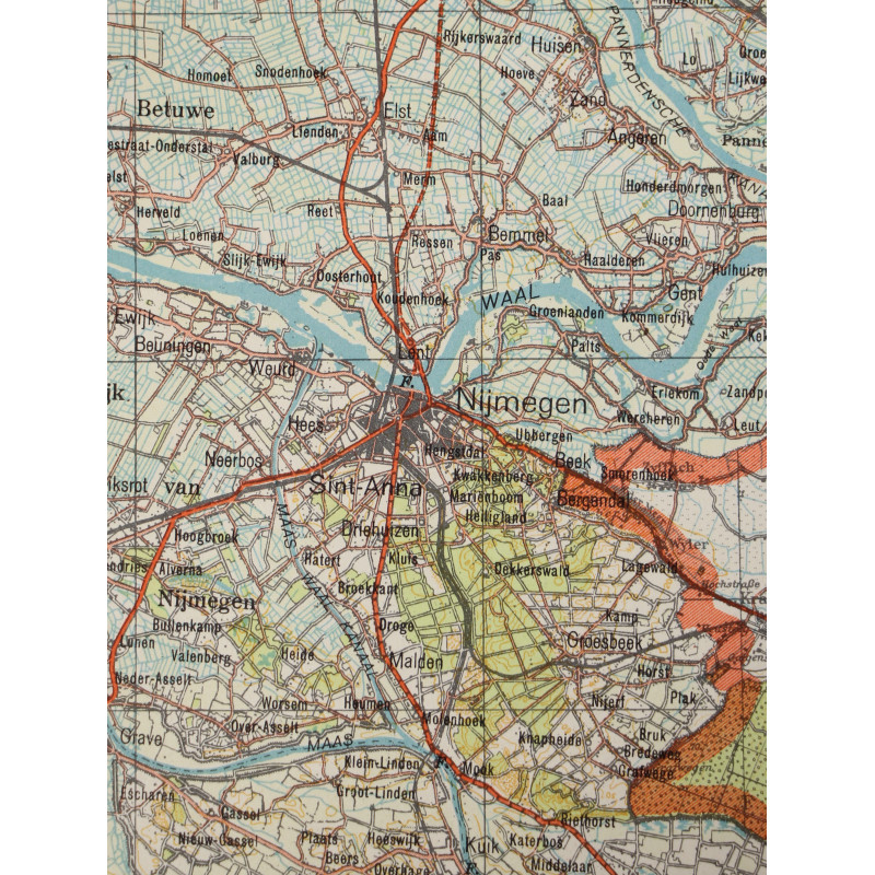 Carte allemande, Arnheim (Arnhem & Nijmegen), Pays-Bas, 1942