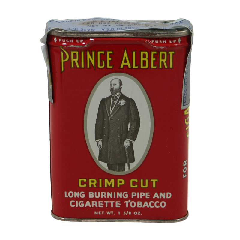 Tin, Tobacco, PRINCE ALBERT, Crimp Cut, U.S. Tax Exempt - For Use Outside U.S., Untouched
