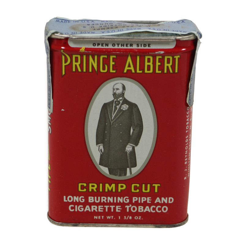 Tin, Tobacco, PRINCE ALBERT, Crimp Cut, U.S. Tax Exempt - For Use Outside U.S., Untouched