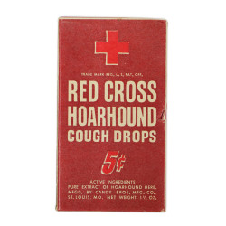 Boîte de pastilles, RED CROSS HOARHOUND COUGH DROPS, pleine