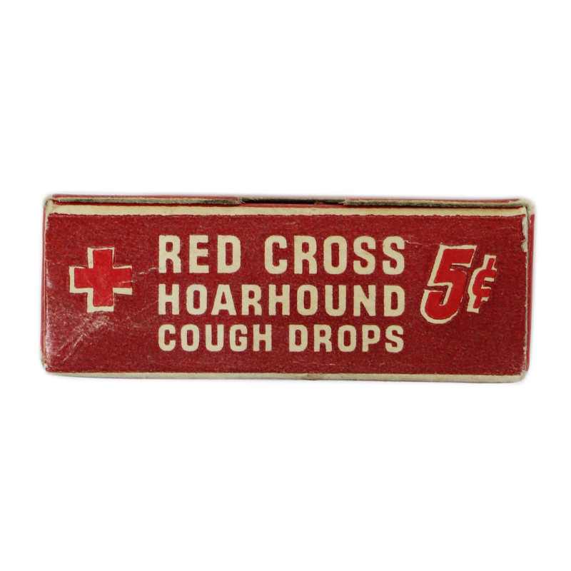Boîte de pastilles, RED CROSS HOARHOUND COUGH DROPS, pleine