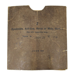 Masque oculaire antigaz britannique pour chevaux, Eyeshields, Anti-Gas, Horse or Mule, Mark I, 1944