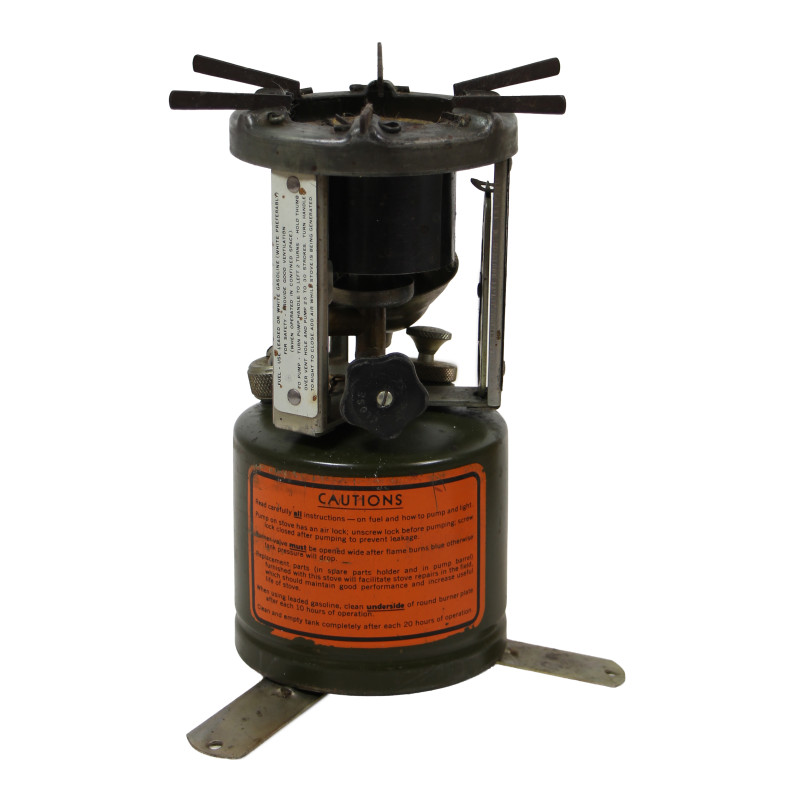Réchaud M-1941, AMERICAN 1944, avec container C.M. MFG. CO. 1944, dans son carton