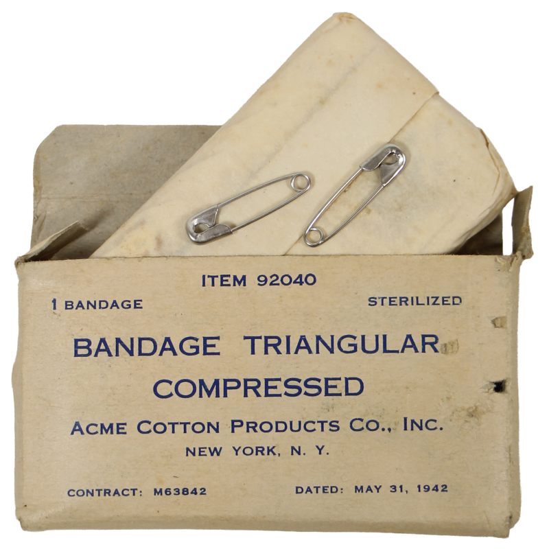 Bandage, Triangular, ACME COTTON PRODUCTS CO., Inc. 1942, Item No. 92040, Untouched