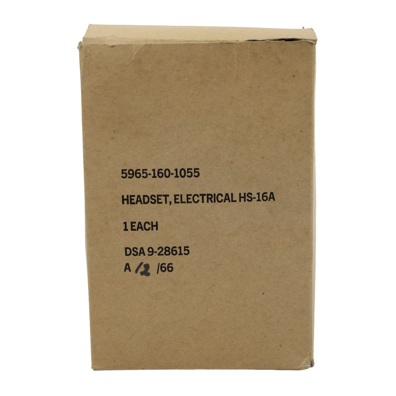 Headset, Electrical, HS-16A, US Army, 1966, Vietnam War, in Box
