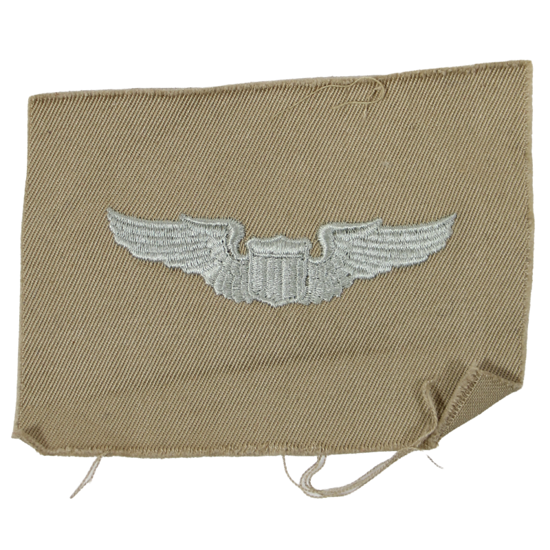 Brevet de pilote USAAF, brodé sur tissu chino