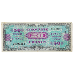 Billet d'invasion, 50 francs, 1944, 2e émission