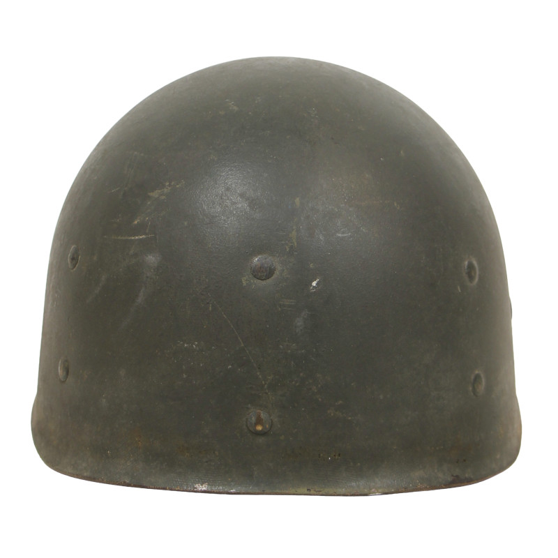 Helmet, M1, Fixed Loops, White Camouflage, Battle of the Bulge, Westinghouse Liner
