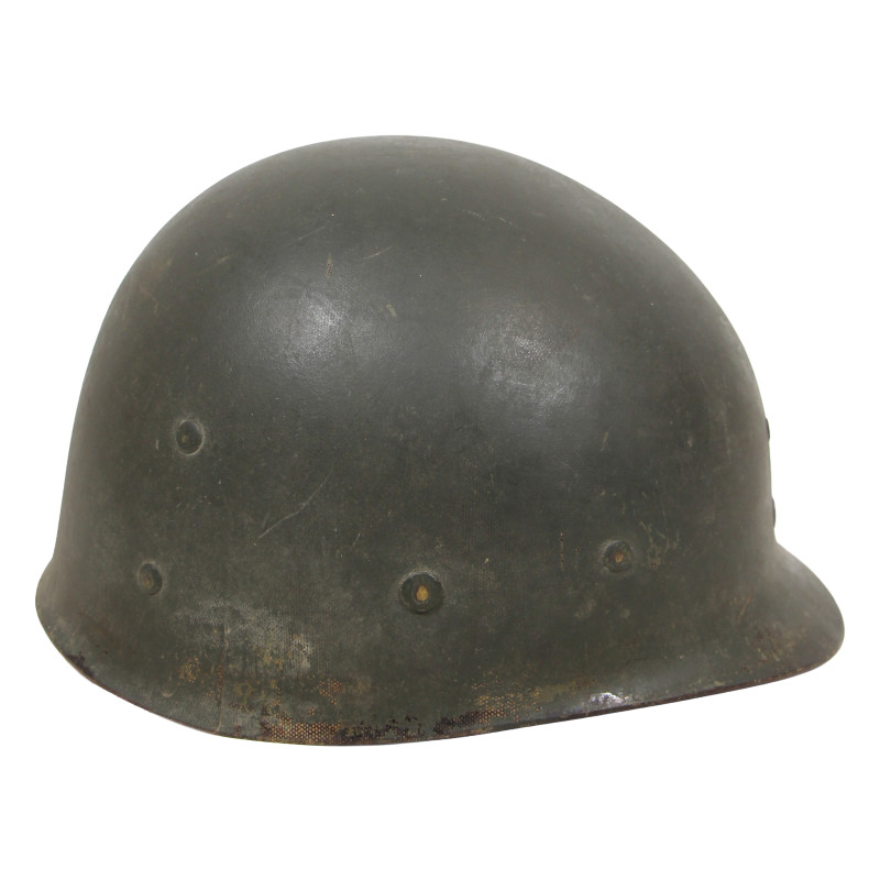 Helmet, M1, Fixed Loops, White Camouflage, Battle of the Bulge, Westinghouse Liner