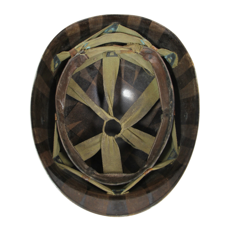 Helmet, M1, Fixed Loops, White Camouflage, Battle of the Bulge, Westinghouse Liner