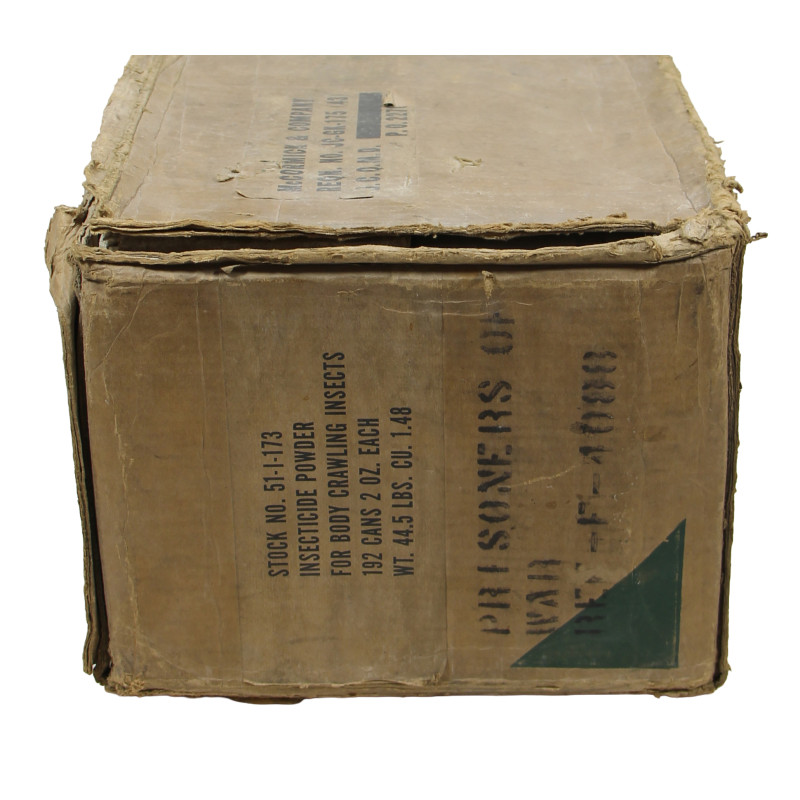 Carton, Prisoners of War, American Red Cross, insecticide, 1943