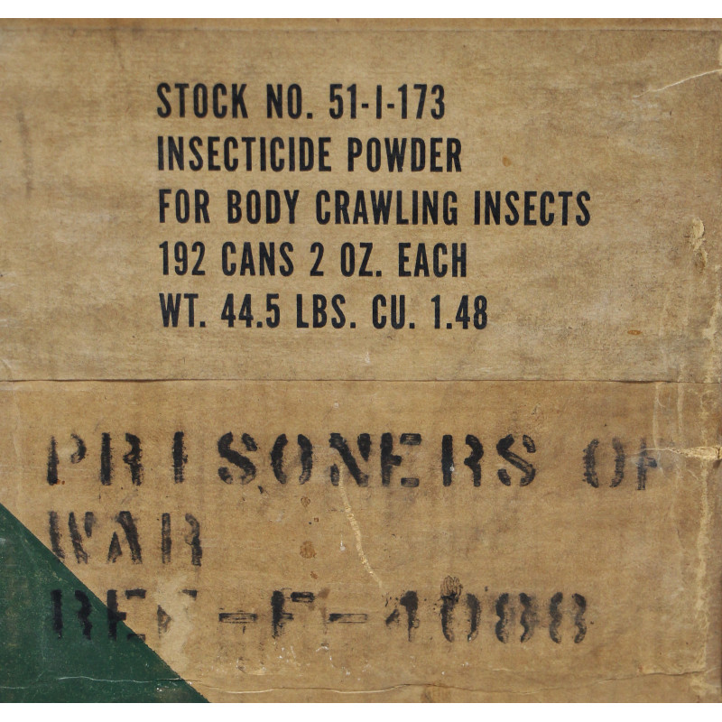 Carton, Prisoners of War, American Red Cross, insecticide, 1943