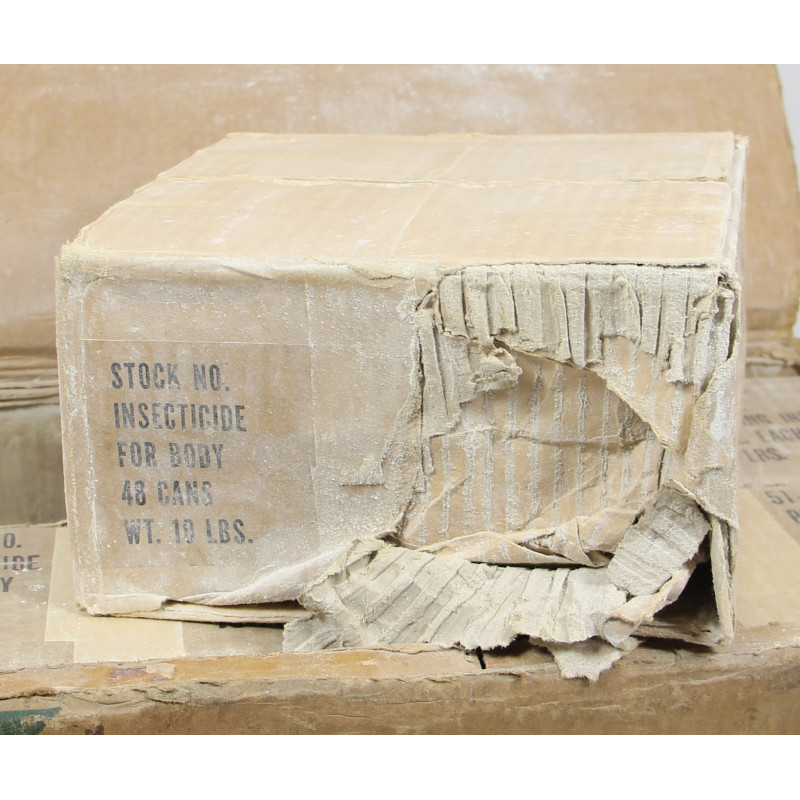 Carton, Prisoners of War, American Red Cross, insecticide, 1943