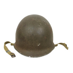 Helmet, M1, Fixed Loops, Firestone Liner, S/Sgt. Charles E. Kurtz, 35th Inf. Div., Normandy, Bastogne