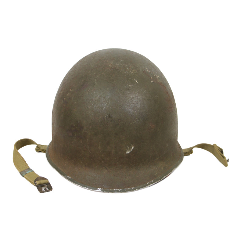 Helmet, M1, Fixed Loops, Firestone Liner, S/Sgt. Charles E. Kurtz, 35th Inf. Div., Normandy, Bastogne