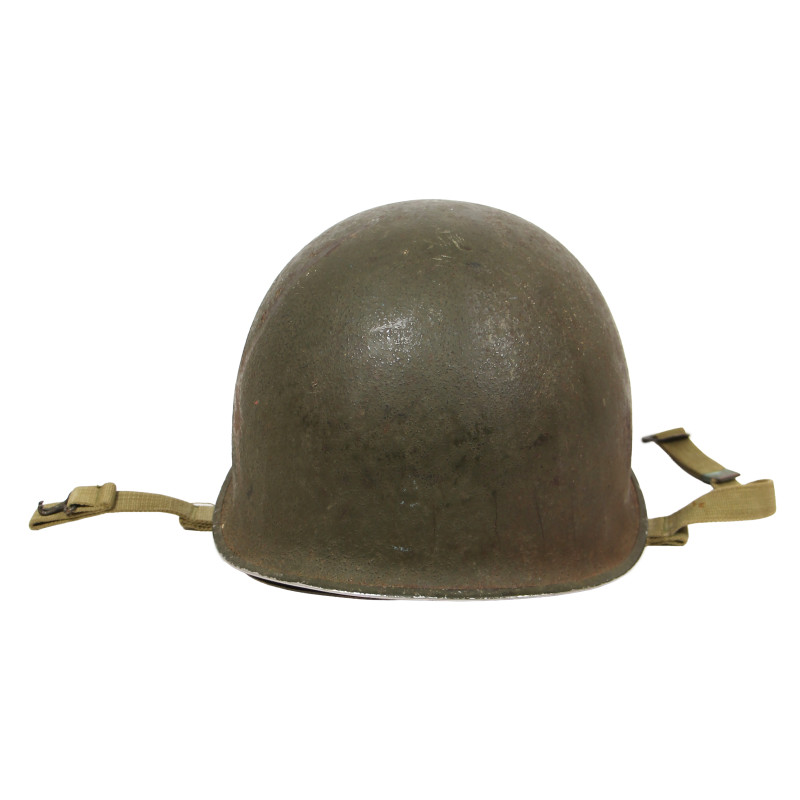 Casque M1, pattes fixes, liner Firestone, S/Sgt. Charles E. Kurtz, 35th Inf. Div., Normandie, Bastogne
