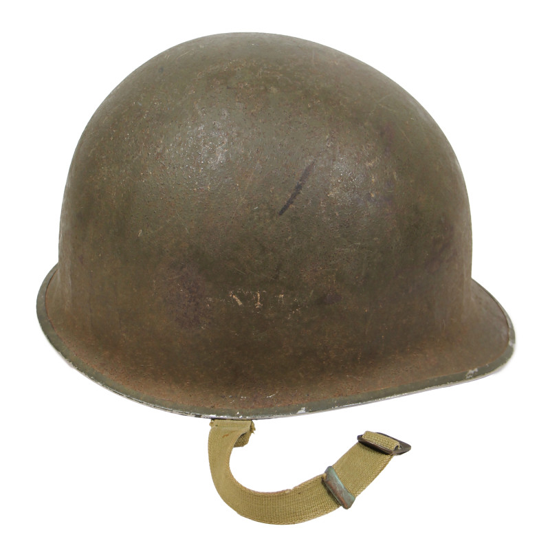 Casque M1, pattes fixes, liner Firestone, S/Sgt. Charles E. Kurtz, 35th Inf. Div., Normandie, Bastogne