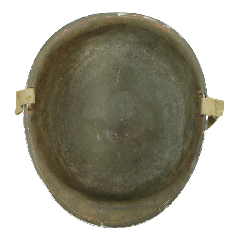 Helmet, M1, Fixed Loops, Firestone Liner, S/Sgt. Charles E. Kurtz, 35th Inf. Div., Normandy, Bastogne