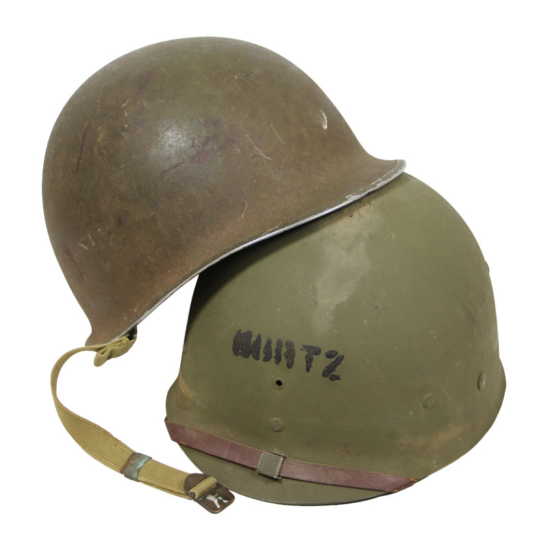 Casque M1, pattes fixes, liner Firestone, S/Sgt. Charles E. Kurtz, 35th Inf. Div., Normandie, Bastogne