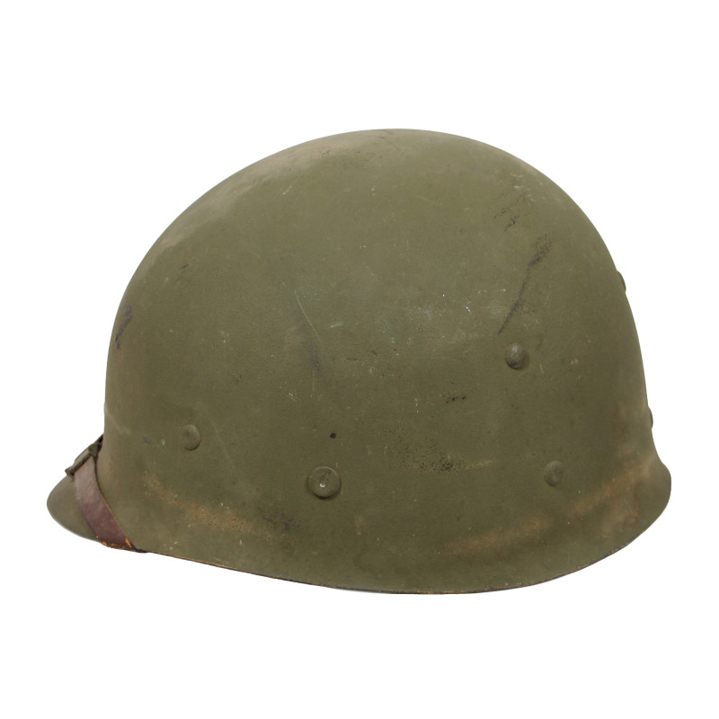 Casque M1, pattes fixes, liner Firestone, S/Sgt. Charles E. Kurtz, 35th Inf. Div., Normandie, Bastogne