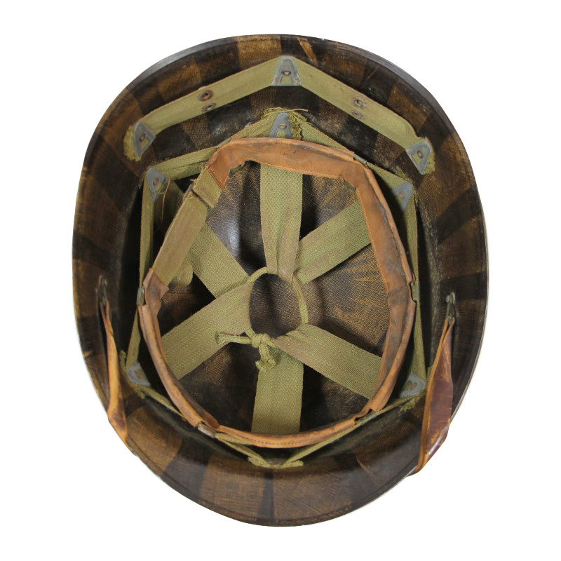 Casque M1, pattes fixes, liner Firestone, S/Sgt. Charles E. Kurtz, 35th Inf. Div., Normandie, Bastogne
