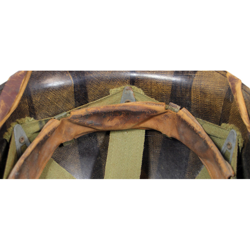 Casque M1, pattes fixes, liner Firestone, S/Sgt. Charles E. Kurtz, 35th Inf. Div., Normandie, Bastogne
