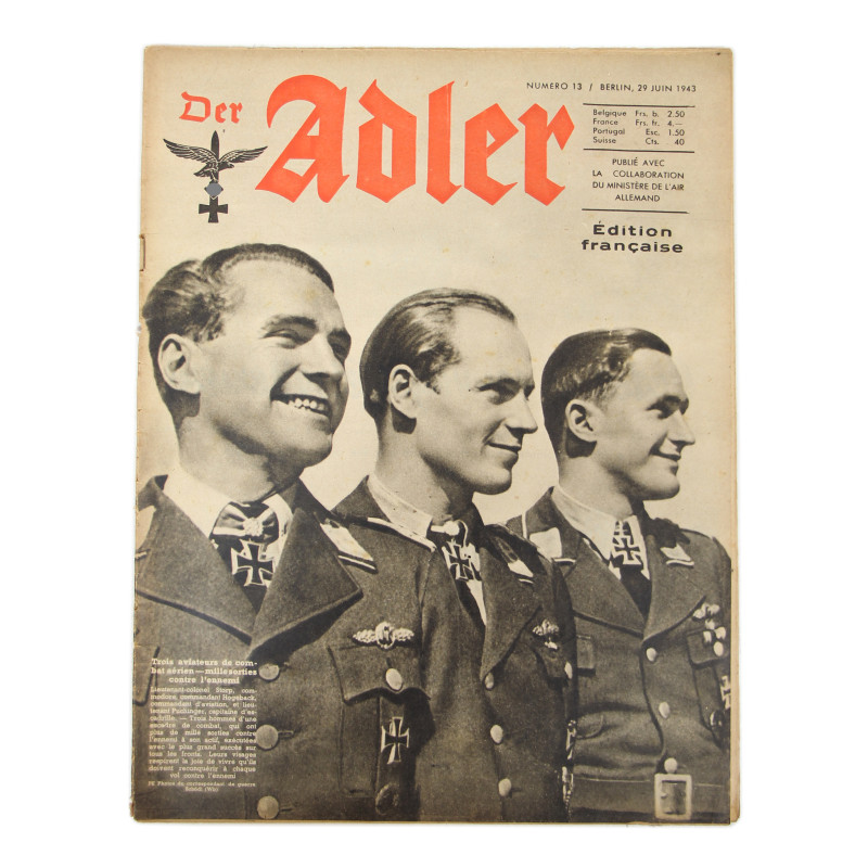 Magazine, Der Adler, 29 juin 1943, édition française