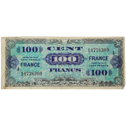 Billet d'invasion, 100 francs, 1944, 2e émission