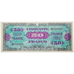 Billet d'invasion, 50 francs, 1944, 2e émission