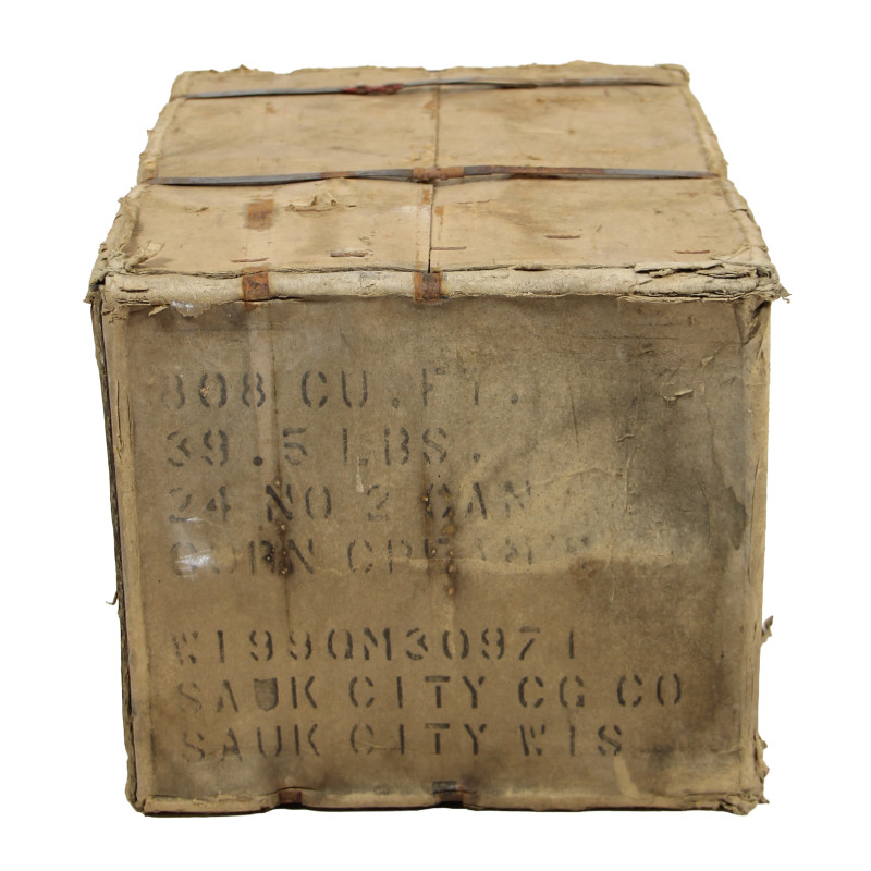 Carton, Ration, 24-Can, Corn, SAUK CITY CANNING CO., Empty