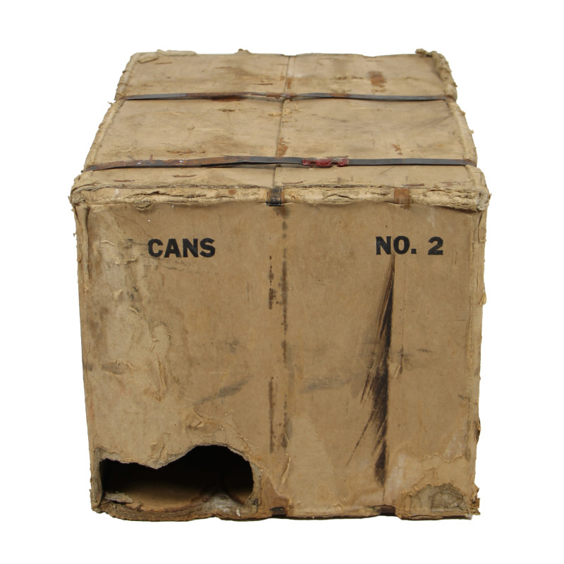 Carton de ration, boîtes de conserve, maïs, SAUK CITY CANNING CO., vide