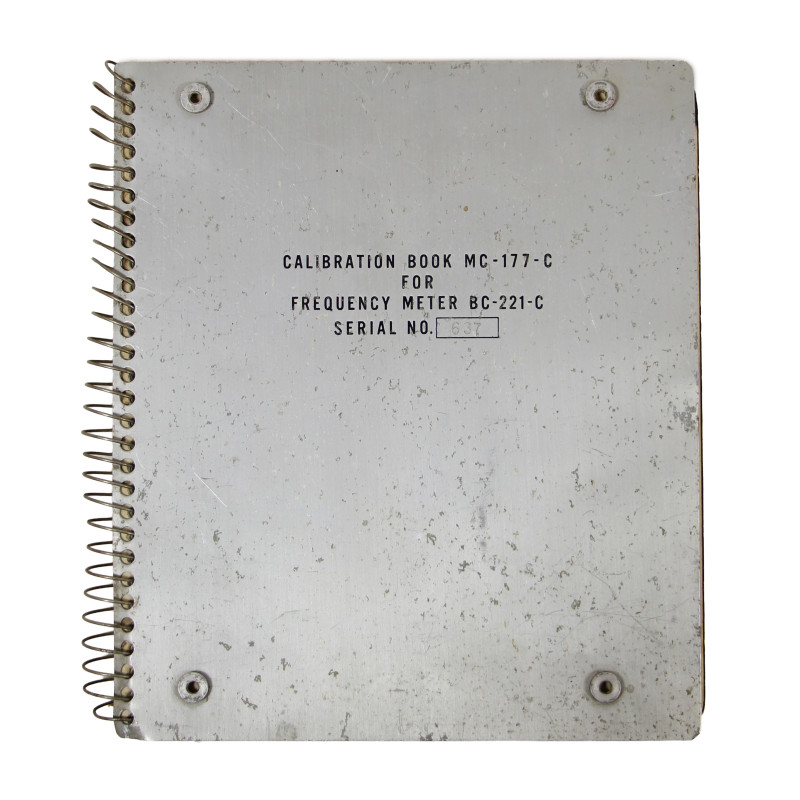 Carnet d'étalonnage, MC-177-C, Calibration Book, pour fréquencemètre, BC-221-C