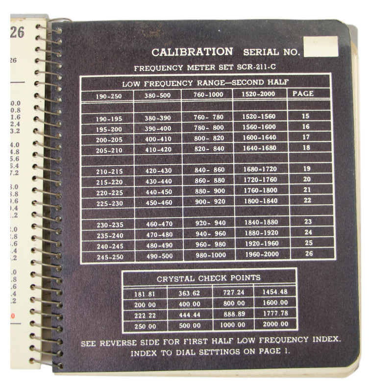 Book, Calibration, MC-177-C, for Frequency Meter, BC-221-C