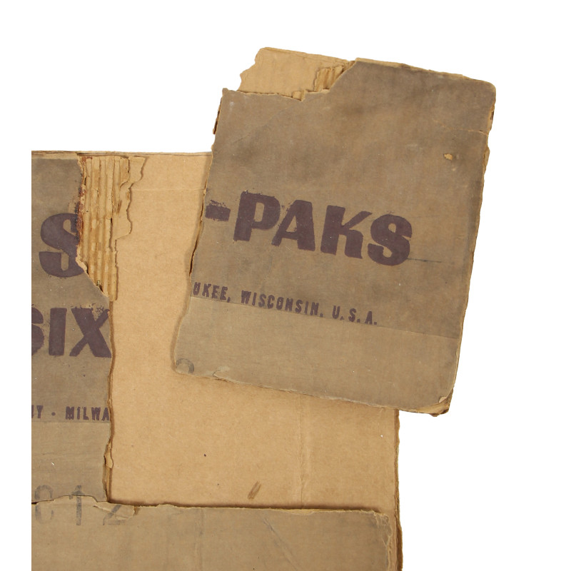 Panel, Cardboard, Box, 'Eight Six-Paks', Beer, Schlitz, 1942