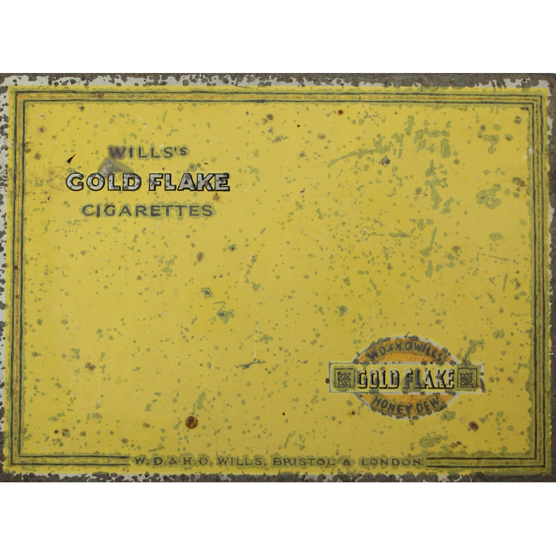 Tin, 50-Cigarette, GOLD FLAKE, W.D. & H.O. WILLS, Empty