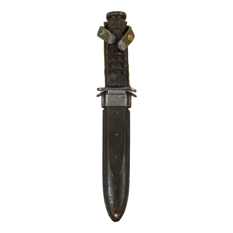 Couteau USM3 CASE 1943 (lame) & fourreau USM8, 1er type, nominatif
