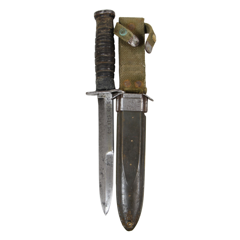 Knife, Trench, USM3, CASE 1943 on Blade, with Scabbard, USM8, 1st Type, Named