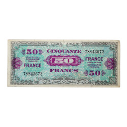 Billet d'invasion, 50 francs, 1944, 2e émission