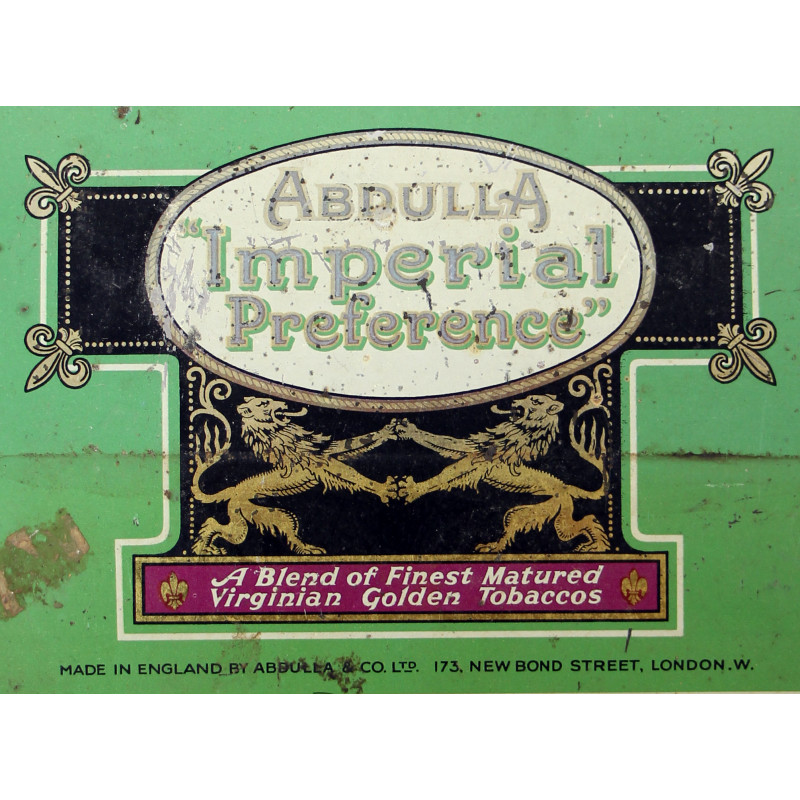 Boîte de cigarettes, ABDULLA "Imperial Preference", vide
