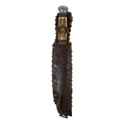 Couteau de combat, acquisition personnelle, avec fourreau en cuir artisanal, USMC