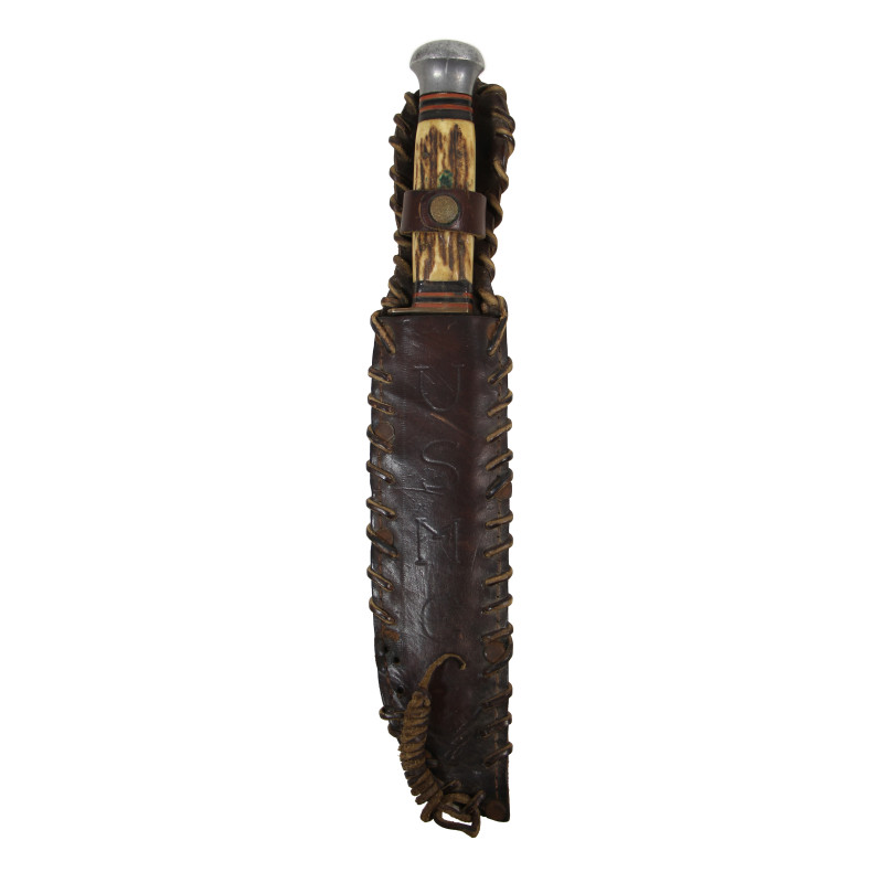 Knife, Fighting, Private Purchase, with Leather Scabbard, Theater-Made, USMC