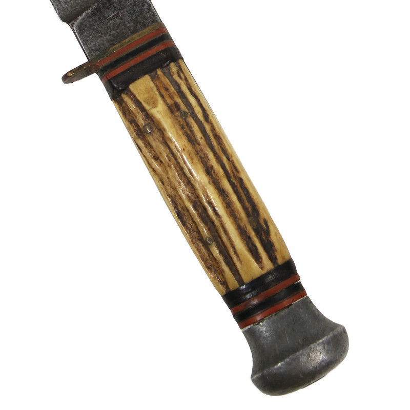 Couteau de combat, acquisition personnelle, avec fourreau en cuir artisanal, USMC