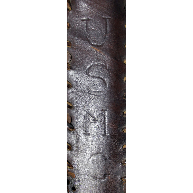 Couteau de combat, acquisition personnelle, avec fourreau en cuir artisanal, USMC