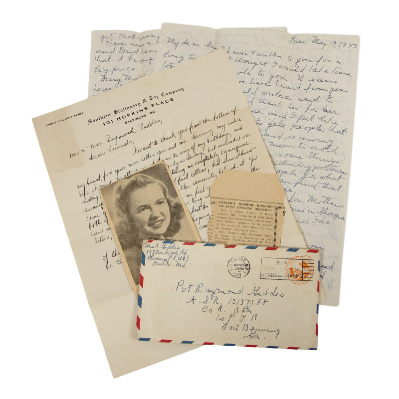 Lettre, Pvt. Ray Geddes, Fort Benning, 501st PIR, 20 mai 1943