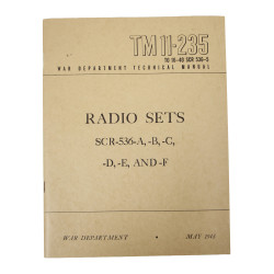 Manuel technique, TM 11-235, Radio Sets SCR-536 (Walkie-Talkie), 1945