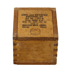Bobine et cristal pour Handie-Talkie, BC-611, dans leur coffret, 1942