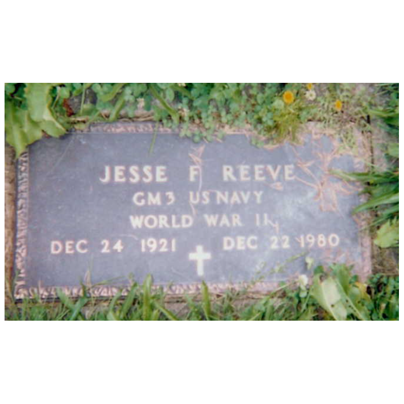 Plaque d'identité, "Finger Print", GM3c Jesse Reeve, US Navy, 1942
