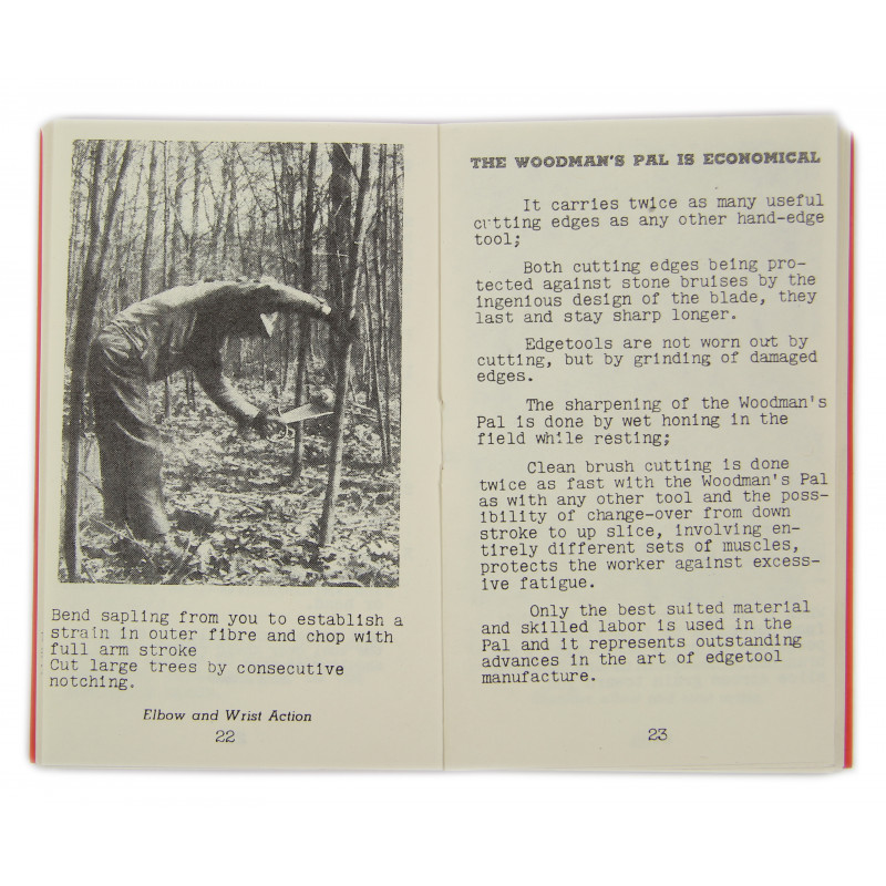 Livret, CARE, USE and SHARPENING of Knife LC-14-B, Woodman's Pal, 1942