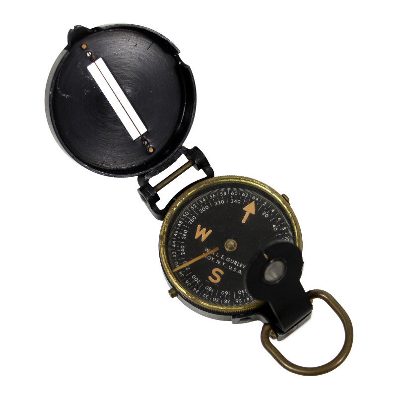 Boussole de marche, W. & L.E. GURLEY, avec pochette imprégnée